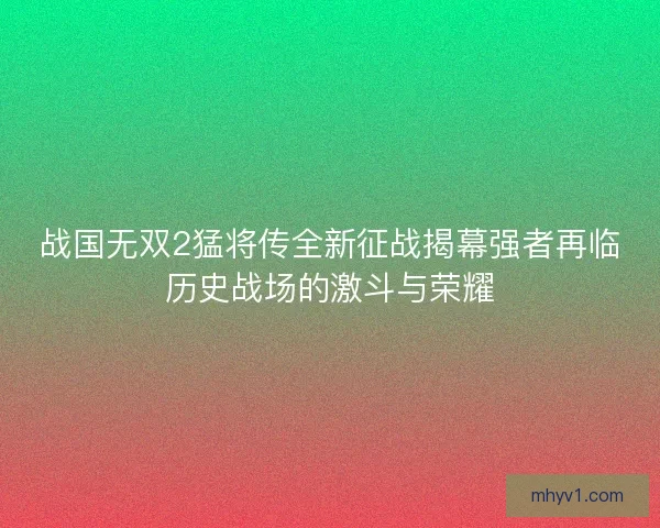 战国无双2猛将传全新征战揭幕强者再临历史战场的激斗与荣耀